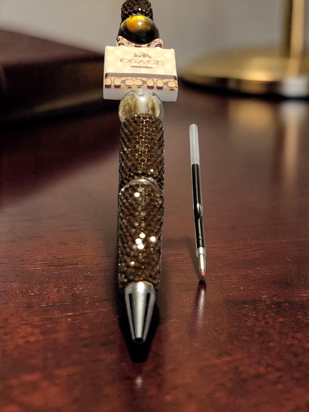 NWT! Fashion Brown Crystal-Embellished Stylus Pen